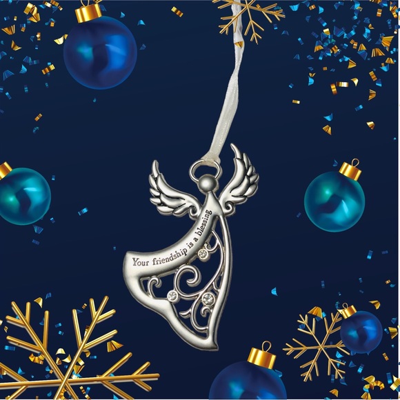 Your Friendship Is A Blessing Angel Ornament Gift Tie On - Picture 1 of 6